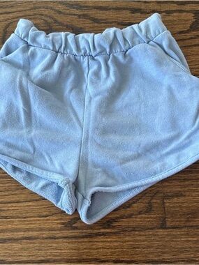 & Other Stories Light Blue Terry Athletic Shorts